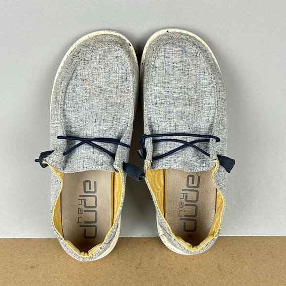 Hey Dude Wendy Chambray White Blue Womens 7 Slip On Casual Comfort - Picture 5 of 10